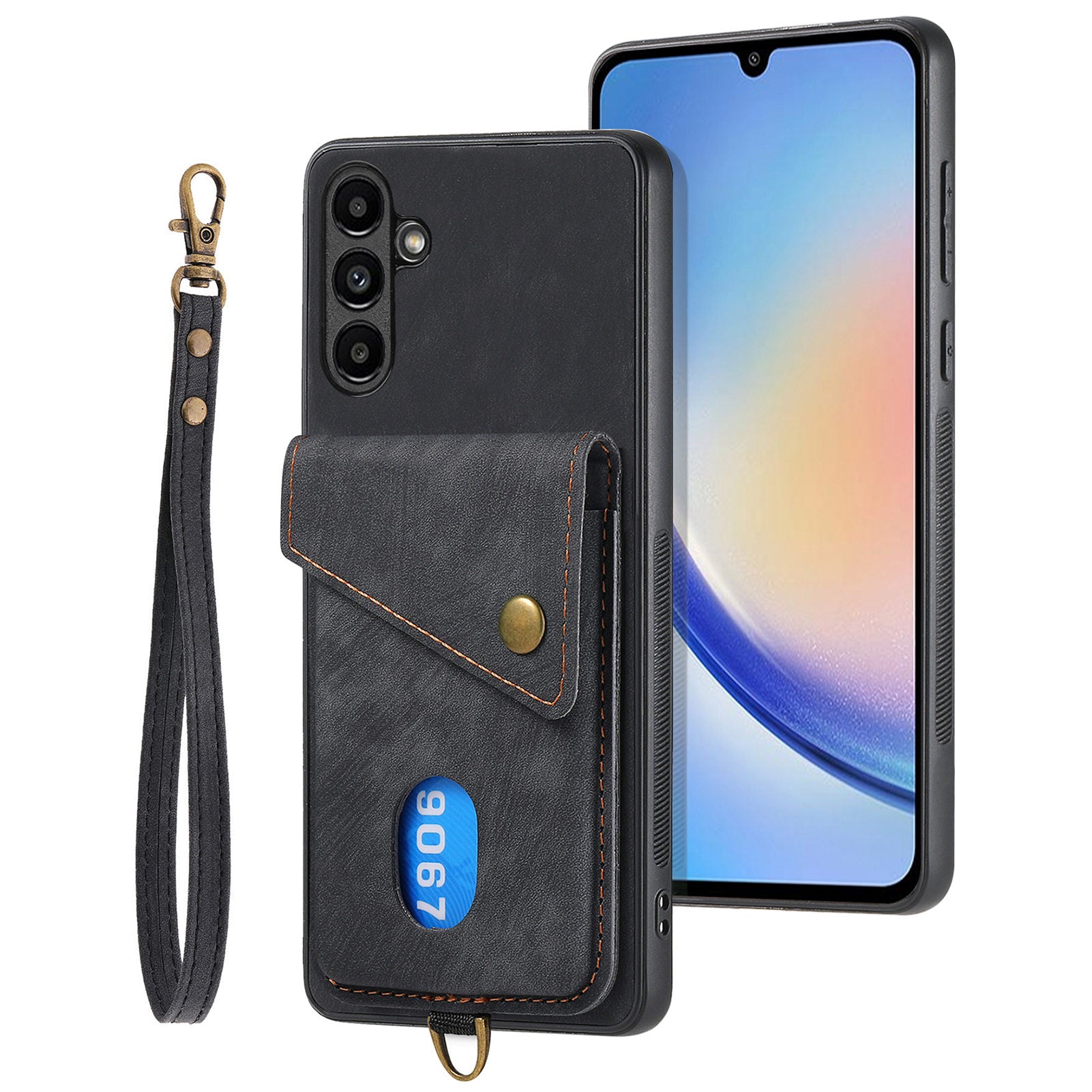 D1 For Samsung Galaxy A13 5G / A04s 4G (164.7 x 76.7 x 9.1 mm) Kickstand Case PU+TPU Phone Cover