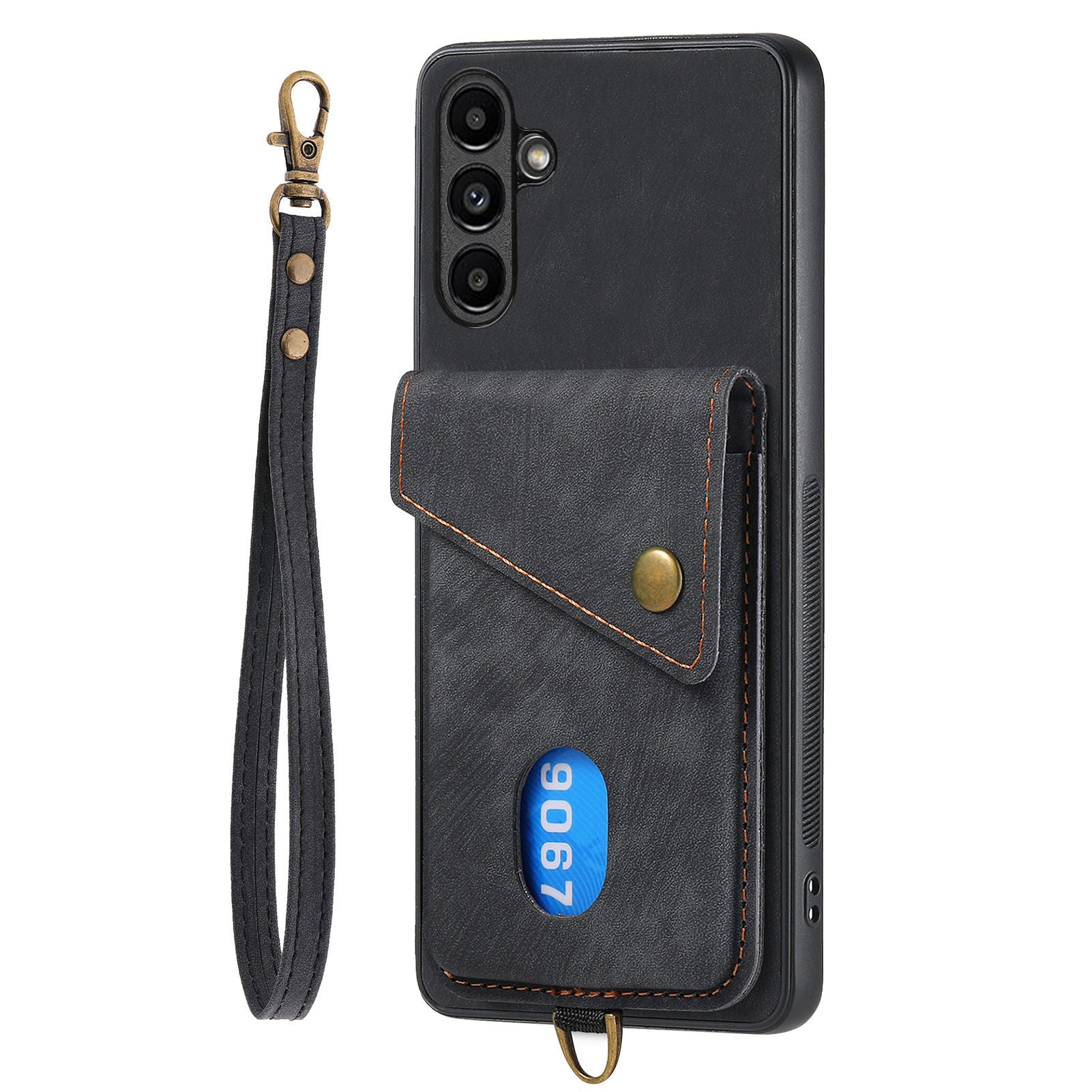 D1 For Samsung Galaxy A25 5G (Global) (161.0 x 76.5 x 8.3mm) Case Card Holder Leather+TPU Phone Cover