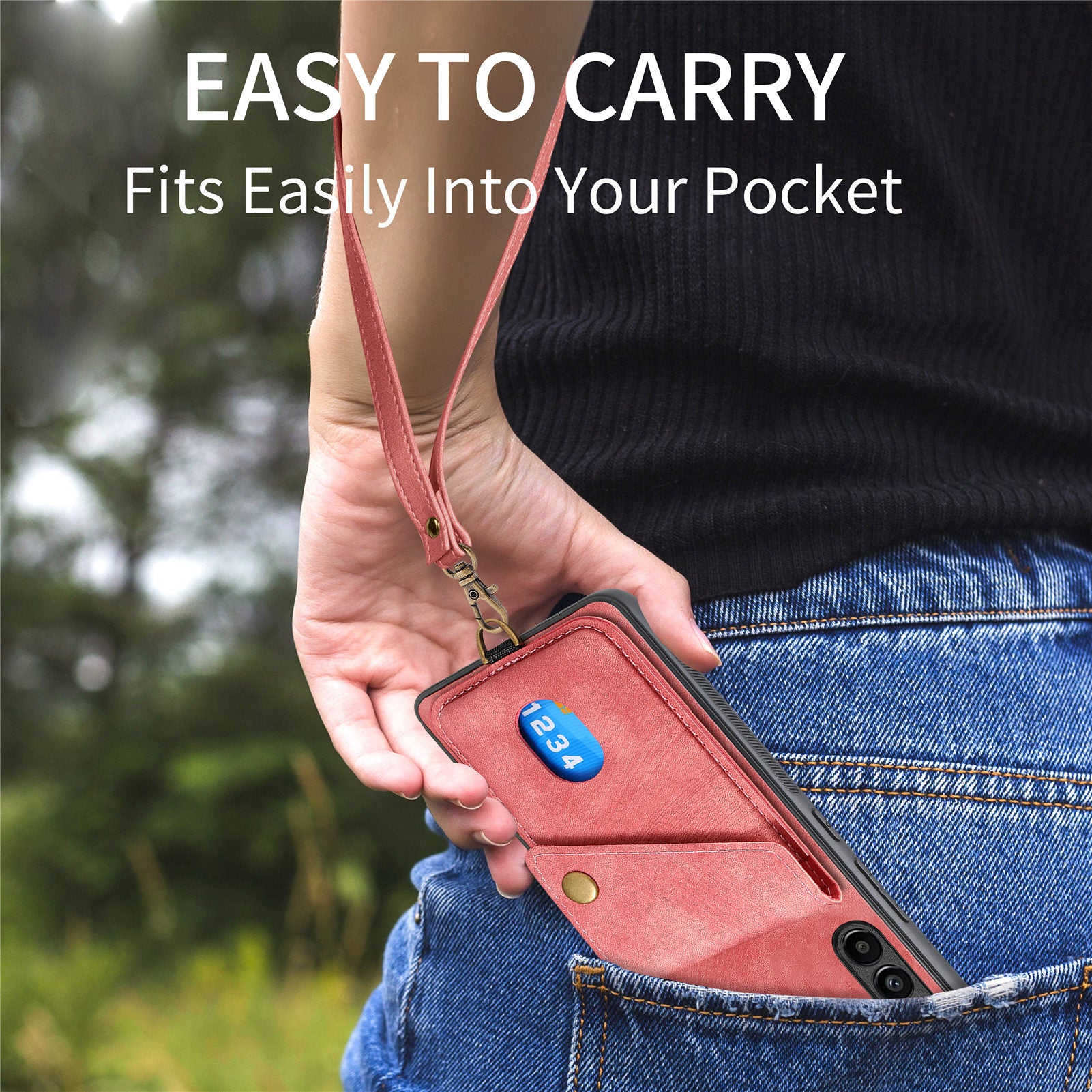 D1 For Samsung Galaxy A24 4G (162.1 x 77.6 x 8.3mm) Case Leather Coated TPU Cover with Card Slot