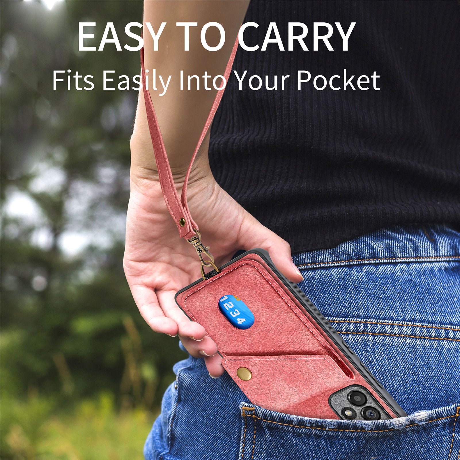 D1 For Samsung Galaxy A53 5G Case with Hand Strap Card Holder Leather+TPU Phone Cover