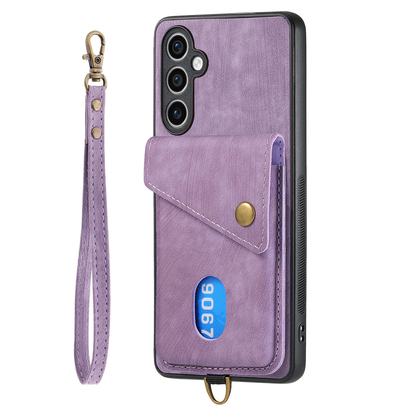 D1 For Samsung Galaxy S23 FE Case Retro Leather Coated TPU Phone Cover with Card Holder