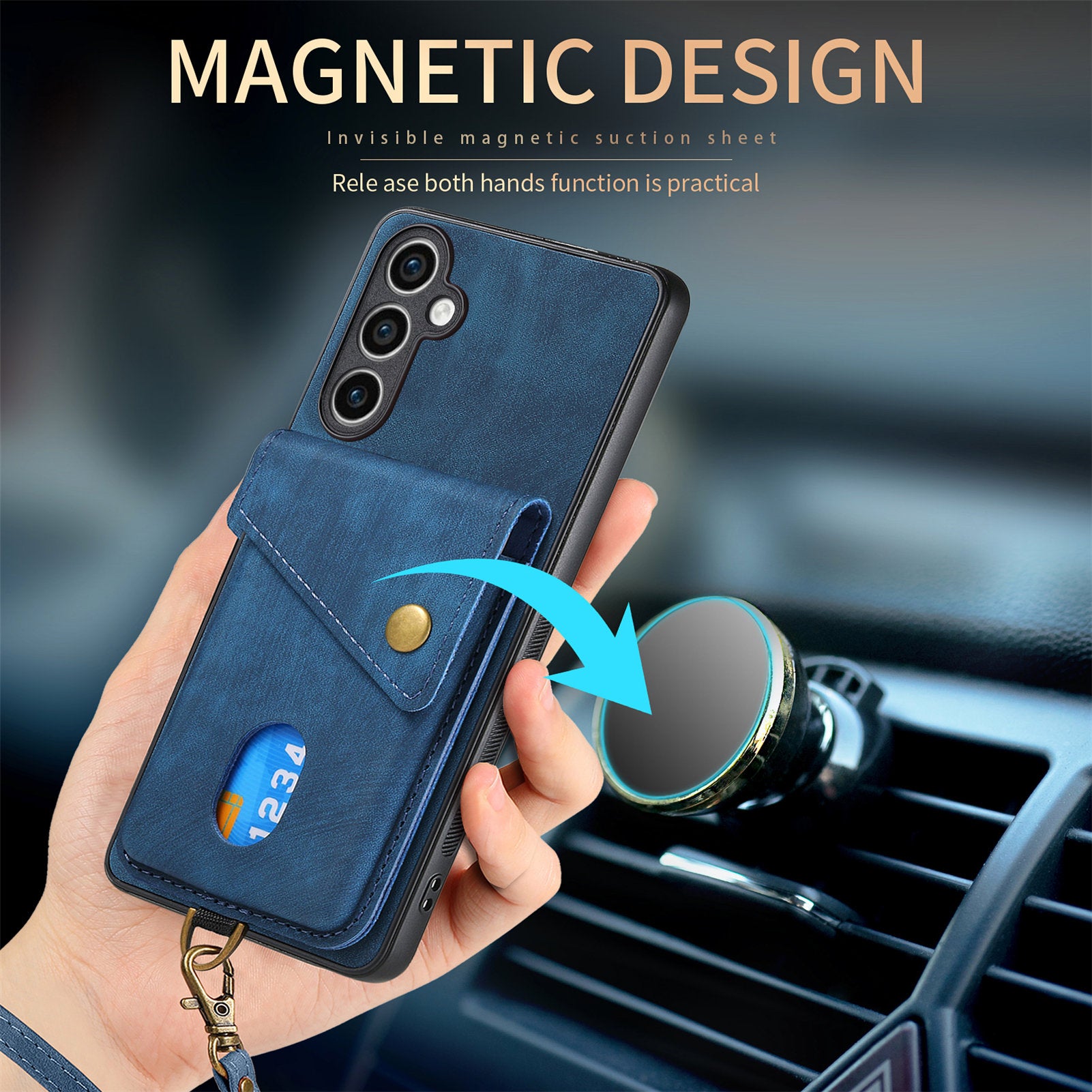 D1 For Samsung Galaxy S23 FE Case Retro Leather Coated TPU Phone Cover with Card Holder
