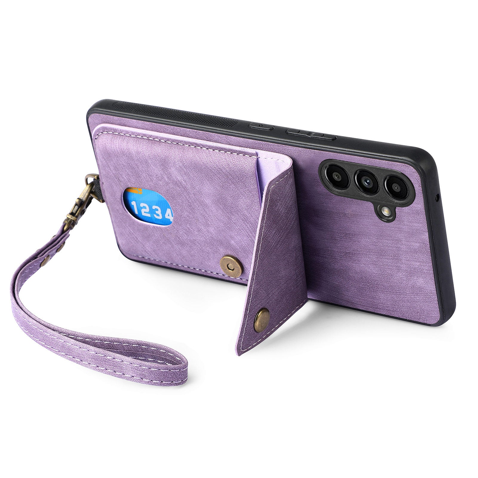 D1 For Samsung Galaxy A34 5G Phone Case Card Slot Retro Leather+TPU Cover