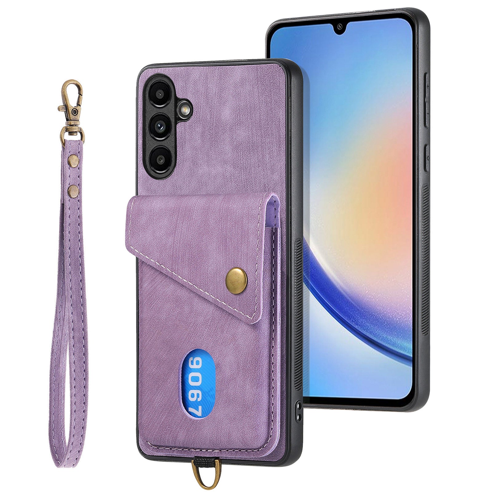 D1 For Samsung Galaxy A34 5G Phone Case Card Slot Retro Leather+TPU Cover