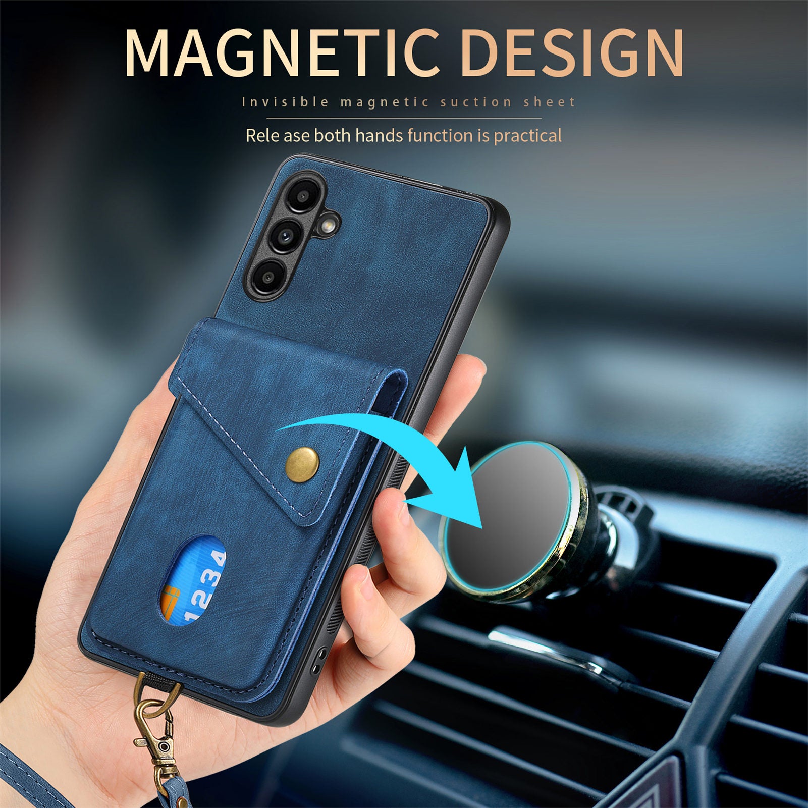 D1 For Samsung Galaxy A34 5G Phone Case Card Slot Retro Leather+TPU Cover