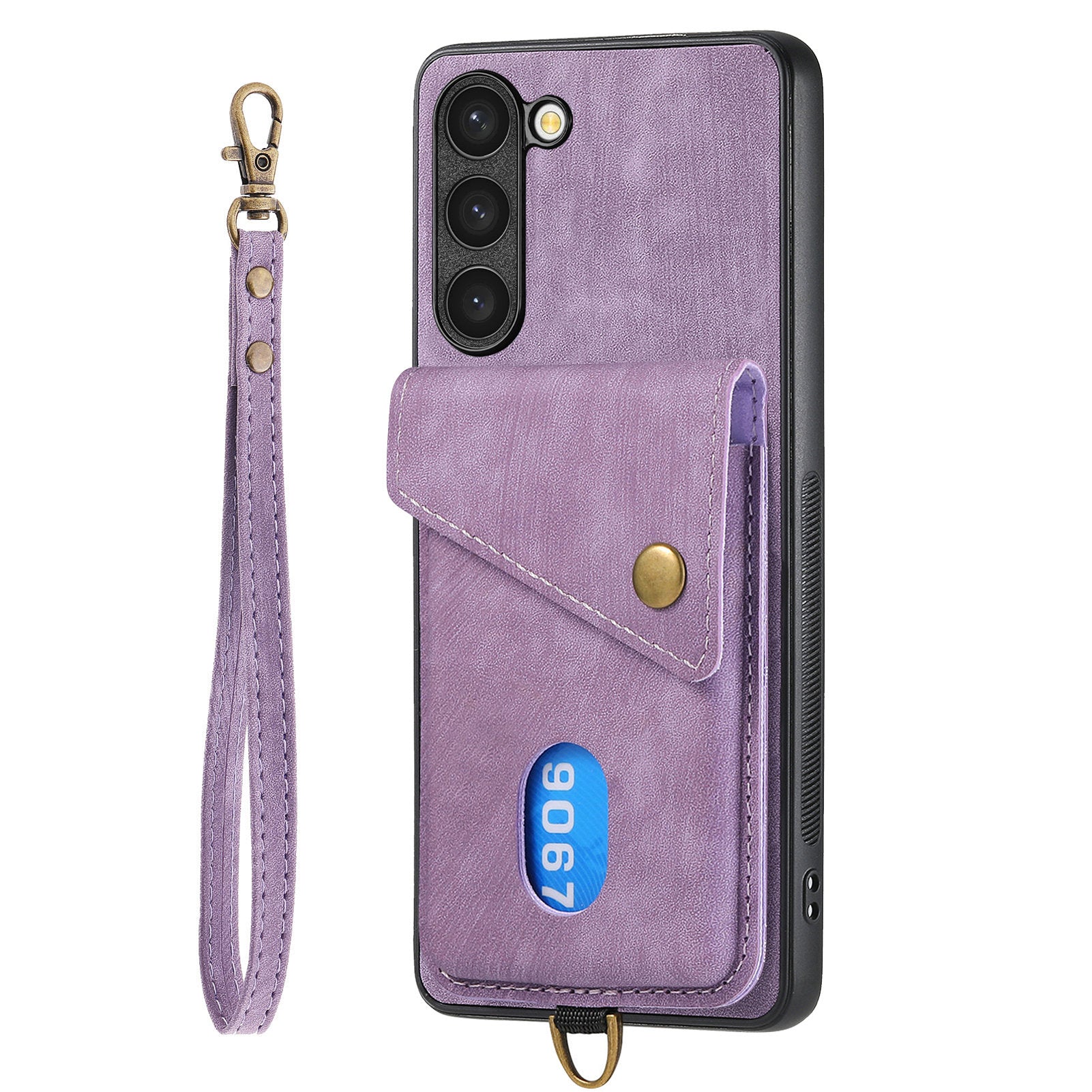 D1 For Samsung Galaxy S23+ Kickstand Case Retro PU+TPU Phone Cover with Card Holder
