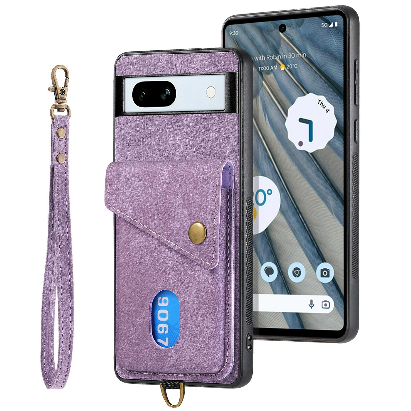 D1 For Google Pixel 7a Case Card Holder Drop-proof Retro PU+TPU Phone Case