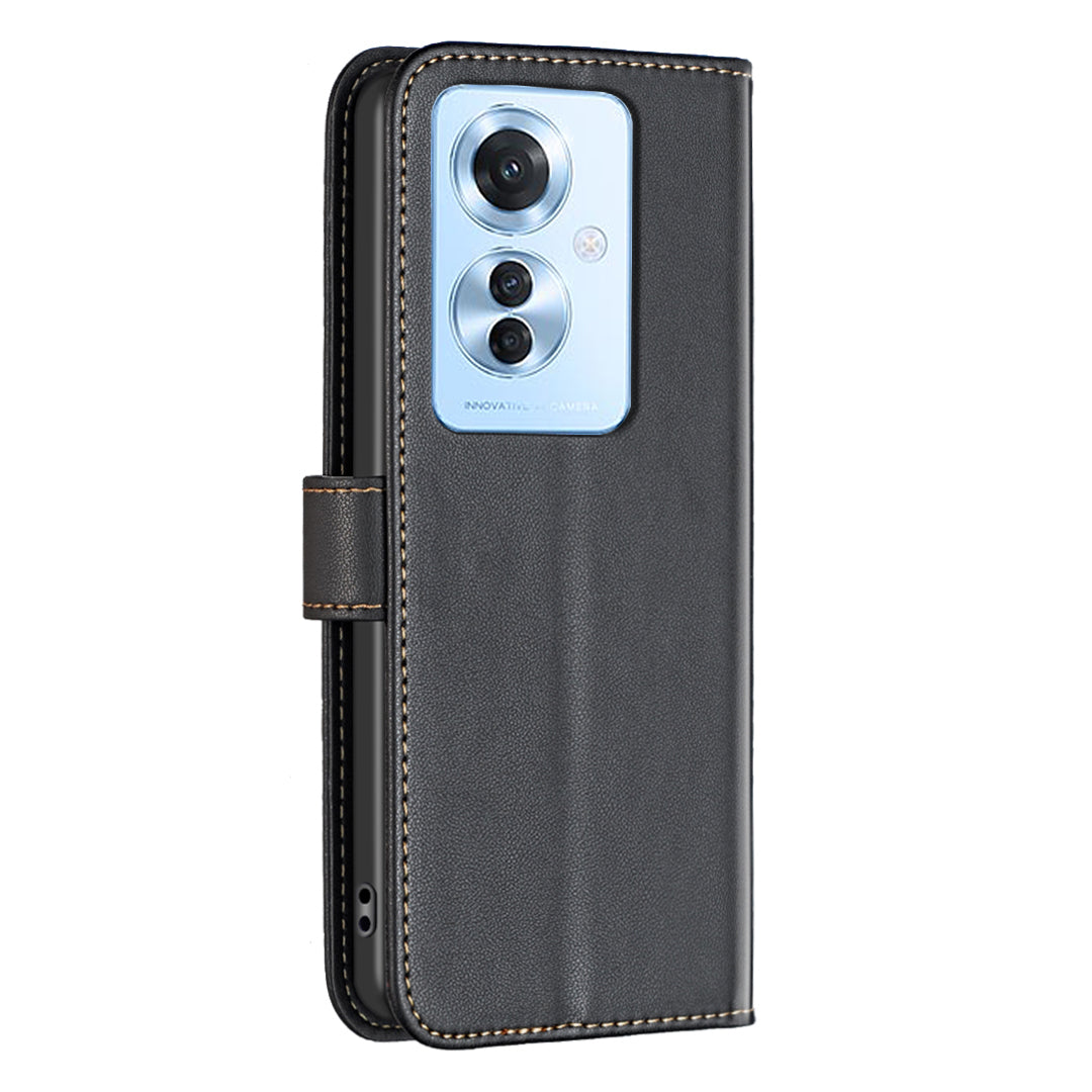 BINFEN COLOR BF17 For Oppo Reno11 F 5G Case Magnetic Closure Folio Stand Phone Cover
