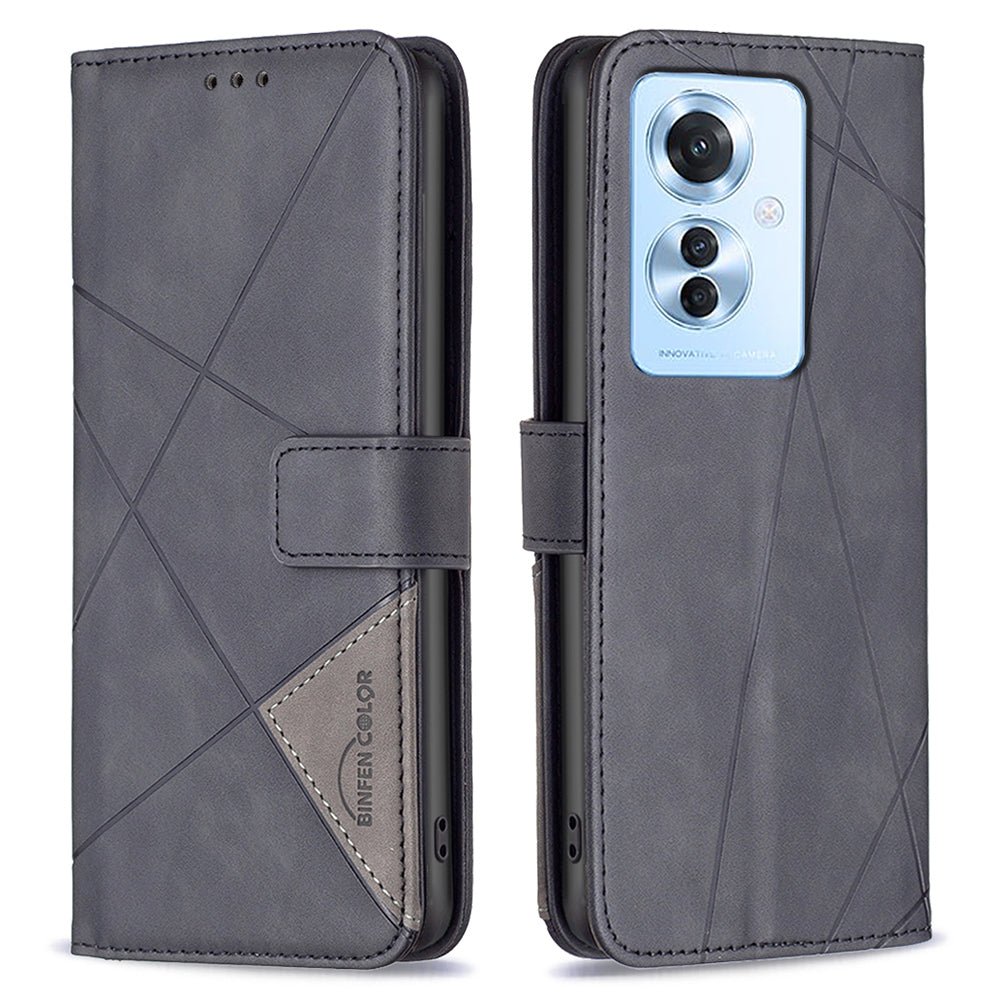 BINFEN COLOR BF05 For Oppo Reno11 F 5G Leather Case Flip Stand Wallet Phone Cover