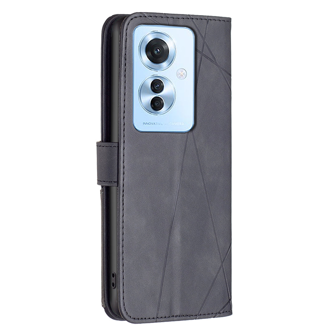 BINFEN COLOR BF05 For Oppo Reno11 F 5G Leather Case Flip Stand Wallet Phone Cover