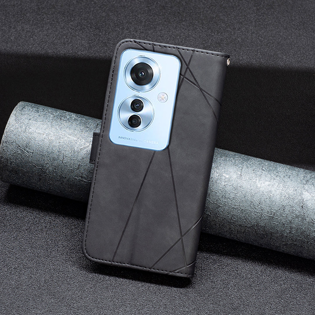 BINFEN COLOR BF05 For Oppo Reno11 F 5G Leather Case Flip Stand Wallet Phone Cover