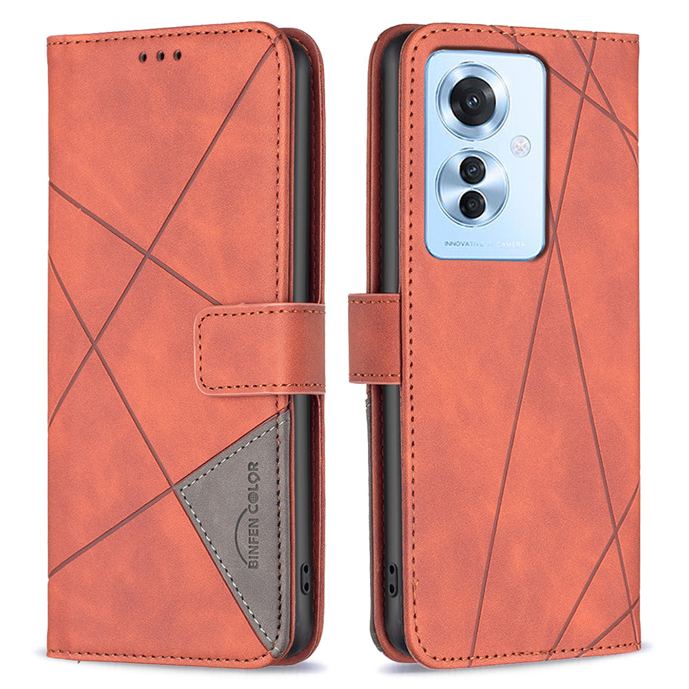 BINFEN COLOR BF05 For Oppo Reno11 F 5G Leather Case Flip Stand Wallet Phone Cover