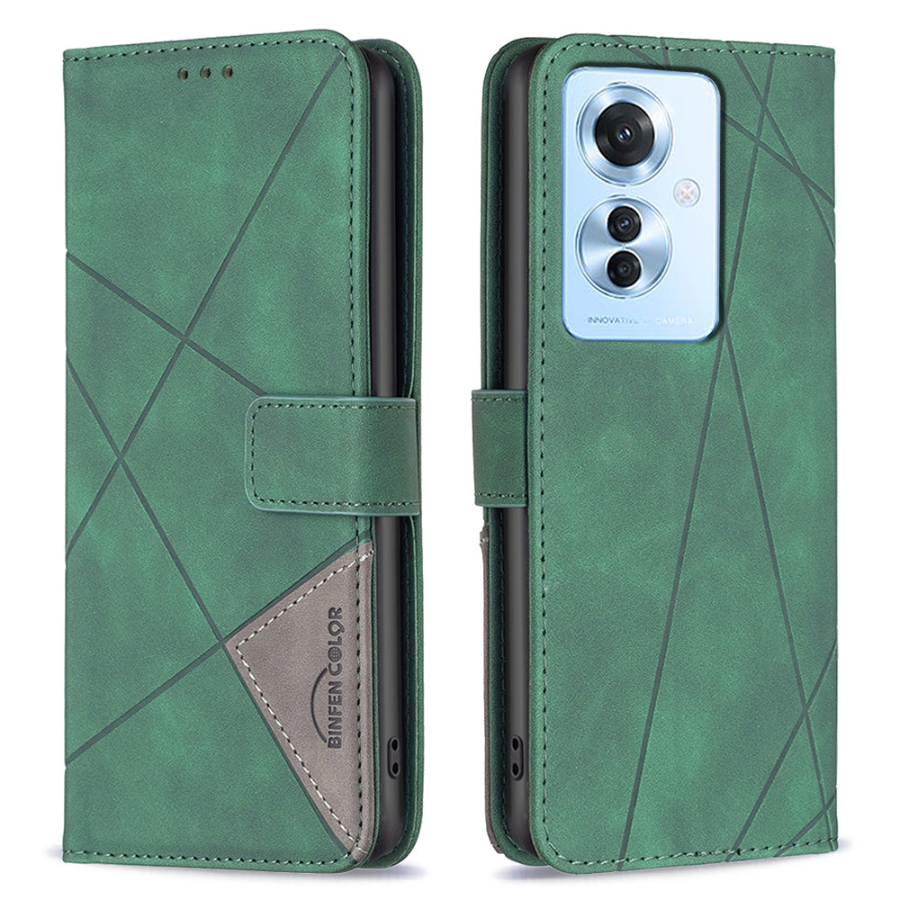 BINFEN COLOR BF05 For Oppo Reno11 F 5G Leather Case Flip Stand Wallet Phone Cover