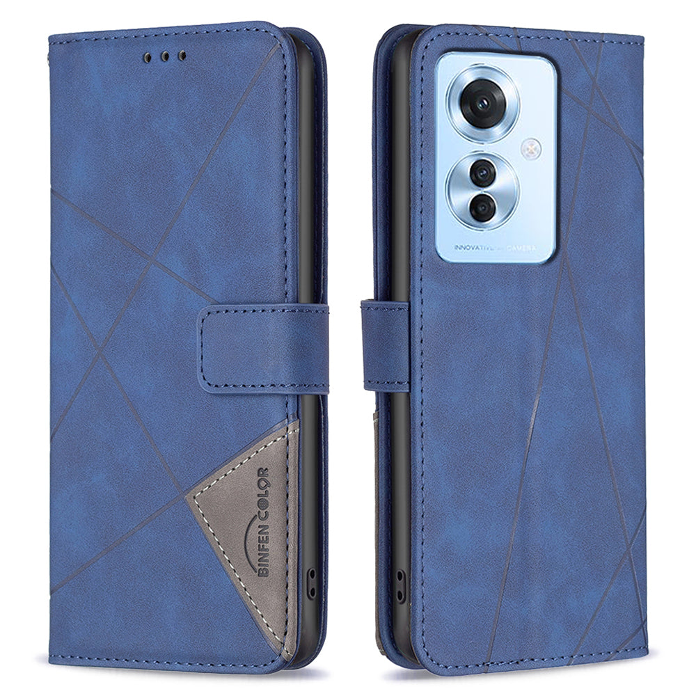 BINFEN COLOR BF05 For Oppo Reno11 F 5G Leather Case Flip Stand Wallet Phone Cover