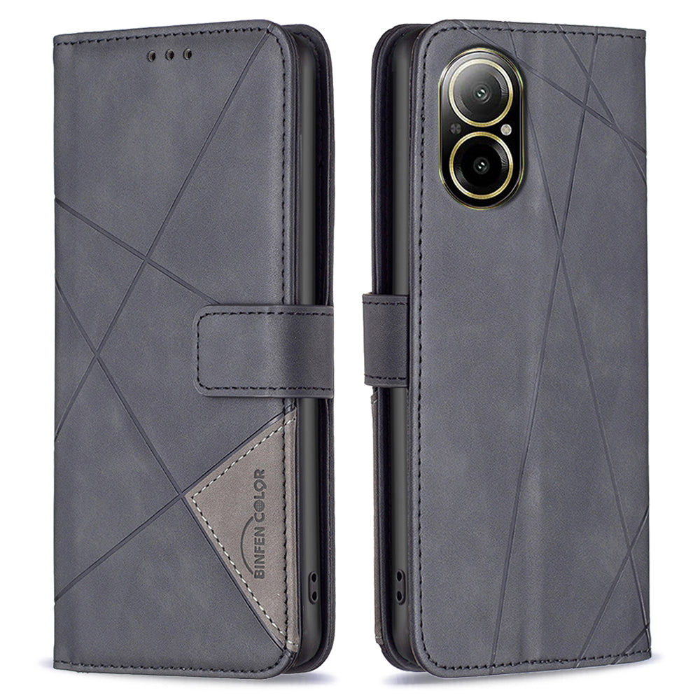 BINFEN COLOR BF05 For Realme C67 4G Leather Case Card Holder Wallet Phone Cover