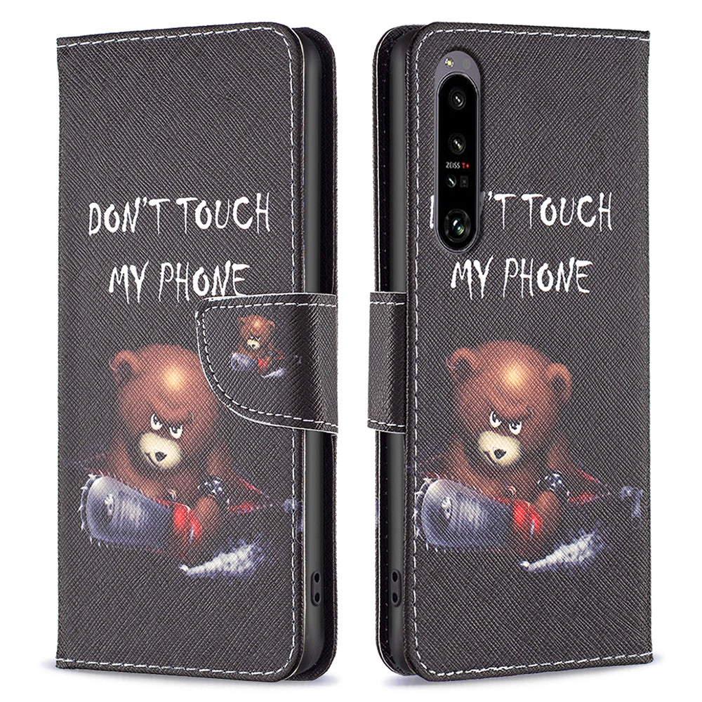 For Sony Xperia 1 VI Cell Phone Cases Leather Pattern Printing Flip Stand Cover