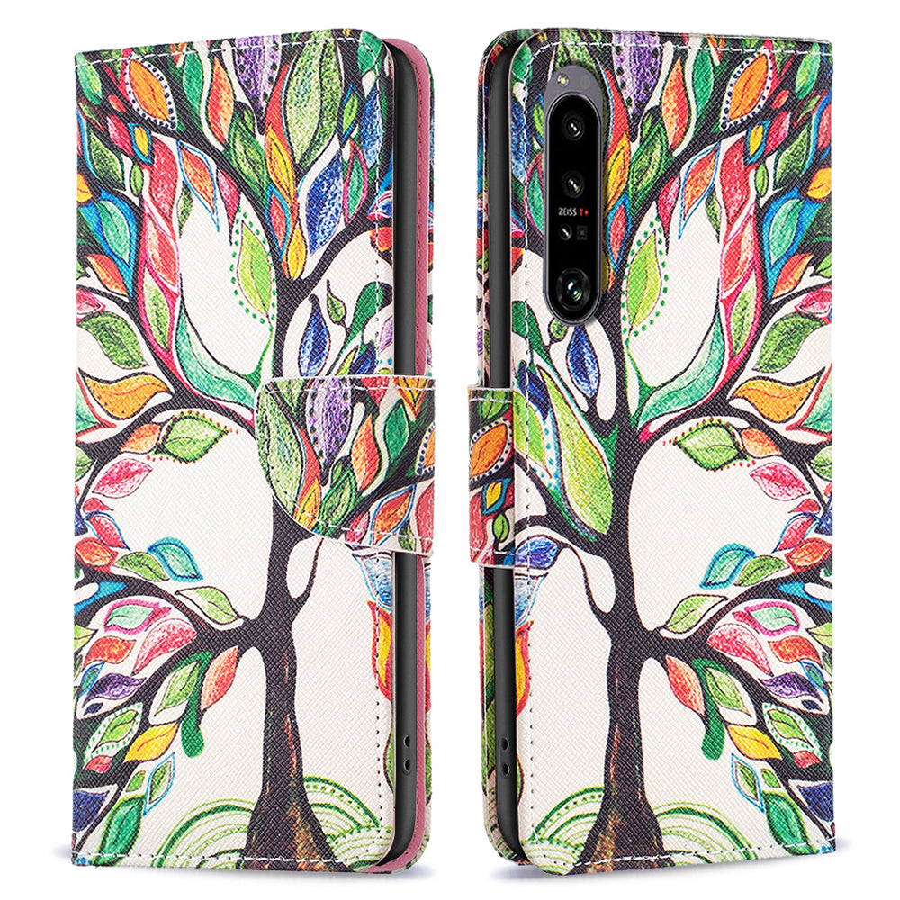 For Sony Xperia 1 VI Cell Phone Cases Leather Pattern Printing Flip Stand Cover