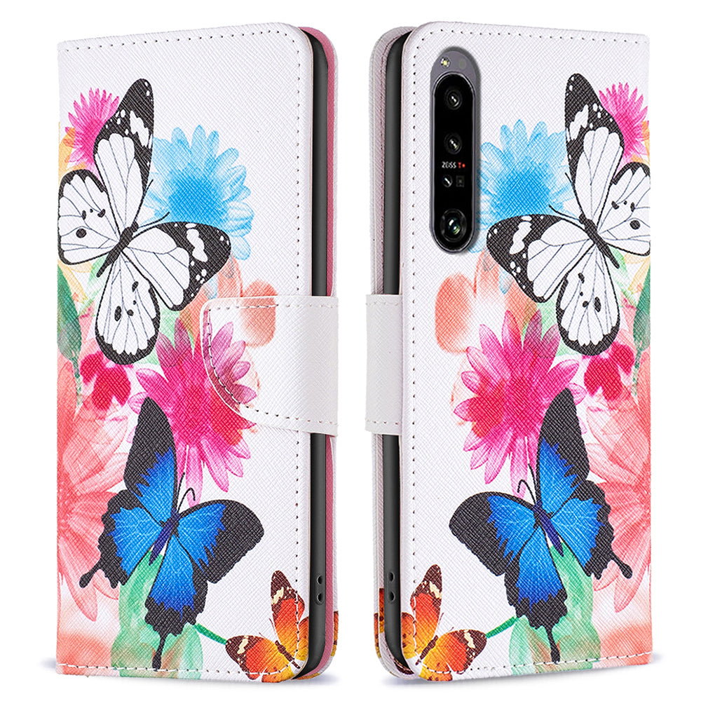 For Sony Xperia 1 VI Cell Phone Cases Leather Pattern Printing Flip Stand Cover