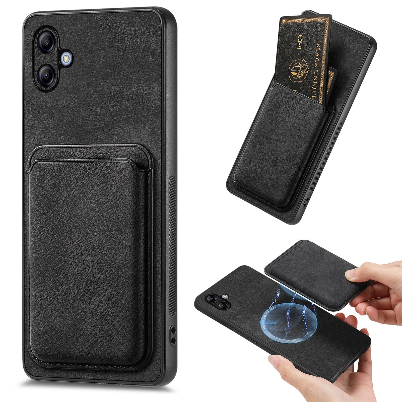 D12 For Samsung Galaxy A05 4G Case Leather + TPU Vintage Phone Cover with Card Holder