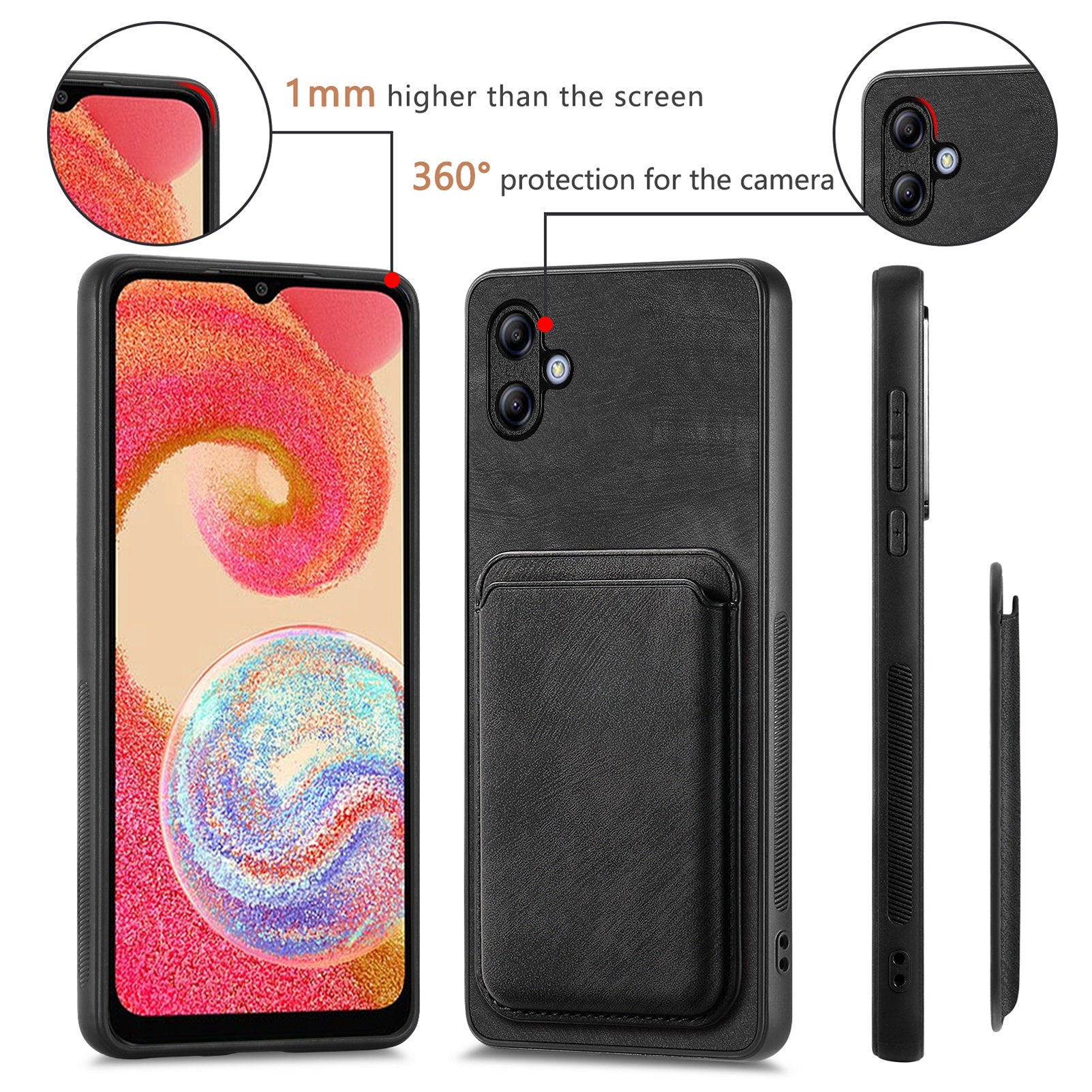 D12 For Samsung Galaxy A05 4G Case Leather + TPU Vintage Phone Cover with Card Holder