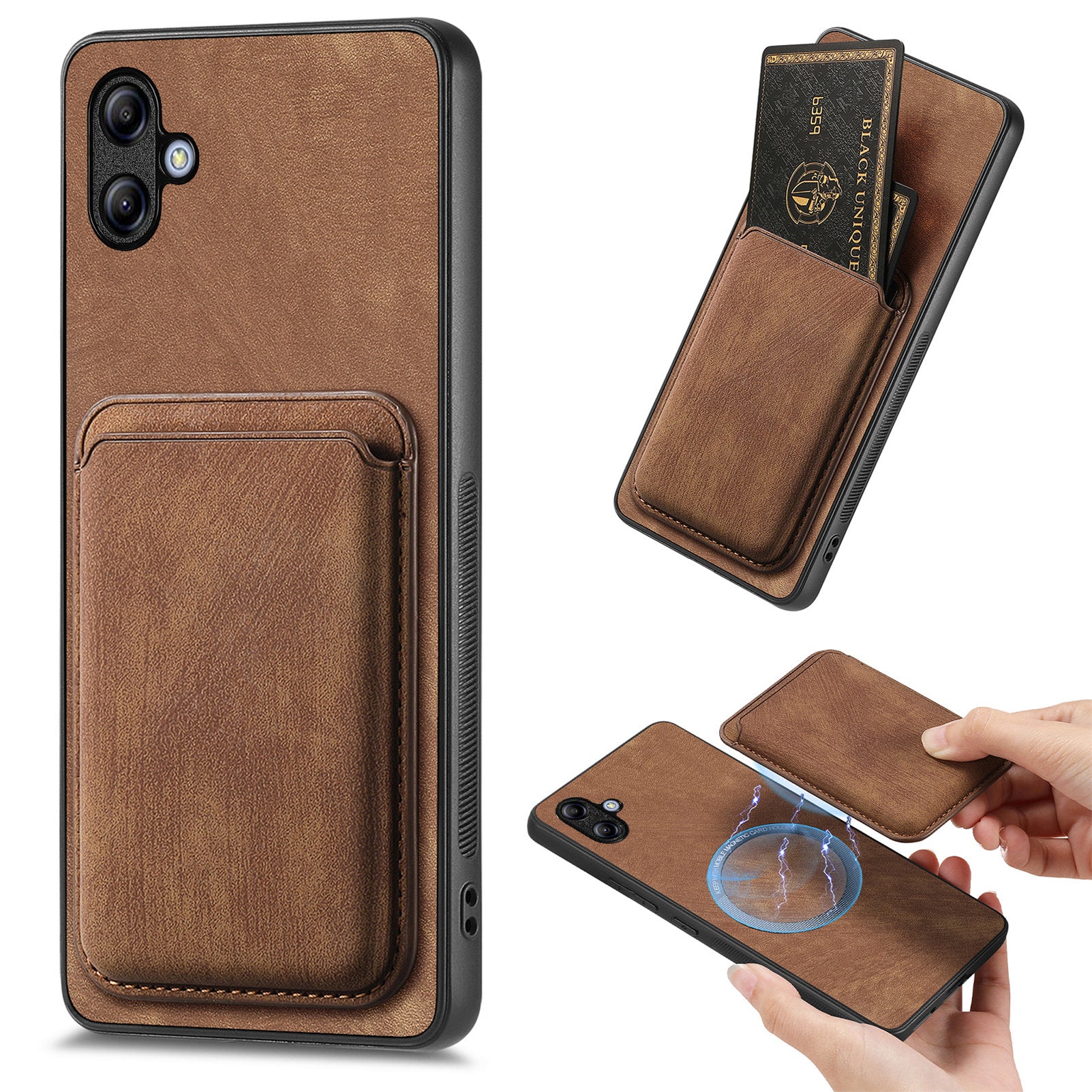 D12 For Samsung Galaxy A05 4G Case Leather + TPU Vintage Phone Cover with Card Holder