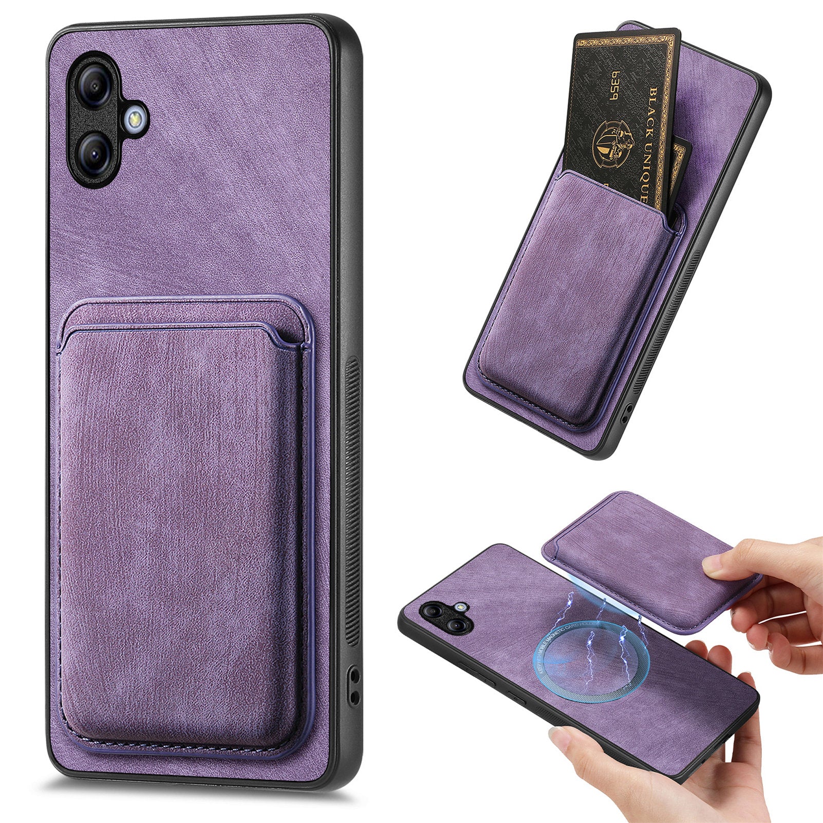 D12 For Samsung Galaxy A05 4G Case Leather + TPU Vintage Phone Cover with Card Holder