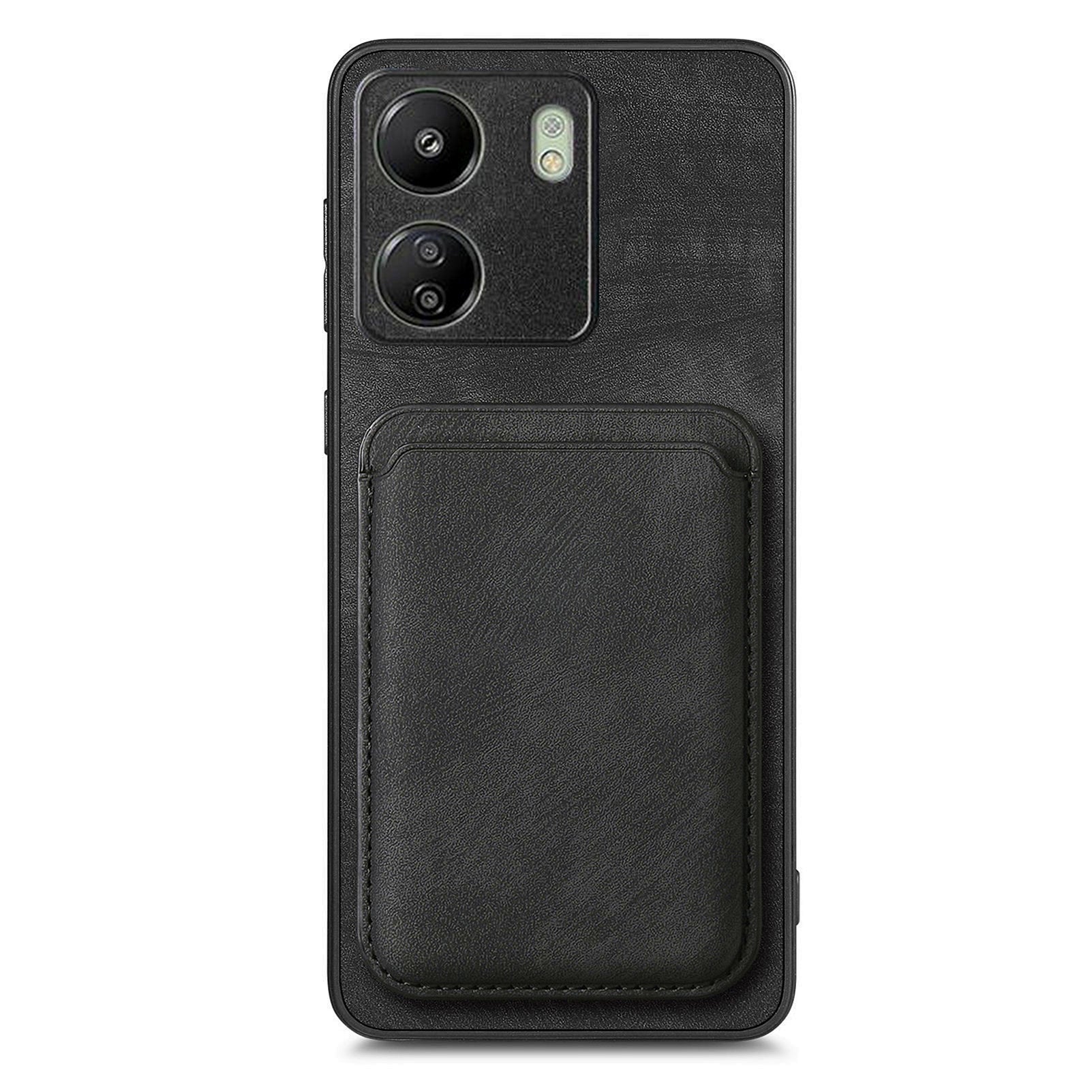 D12 For Xiaomi Redmi 13C 4G / Poco C65 4G Magnetic Case Leather+TPU Card Slots Removable Phone Cover