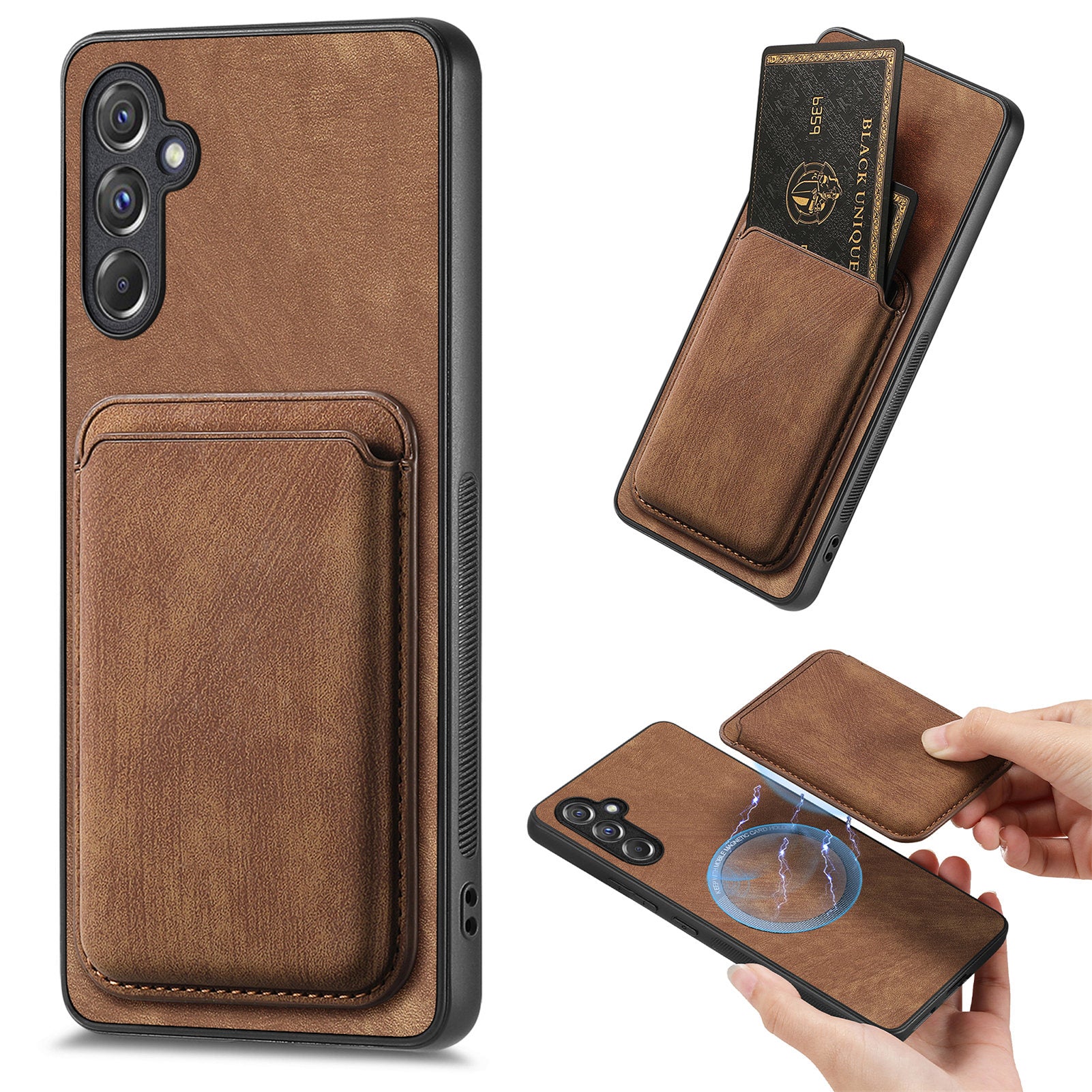 D12 For Samsung Galaxy A14 4G / 5G Case Leather+TPU Magnetic Detachable Phone Cover