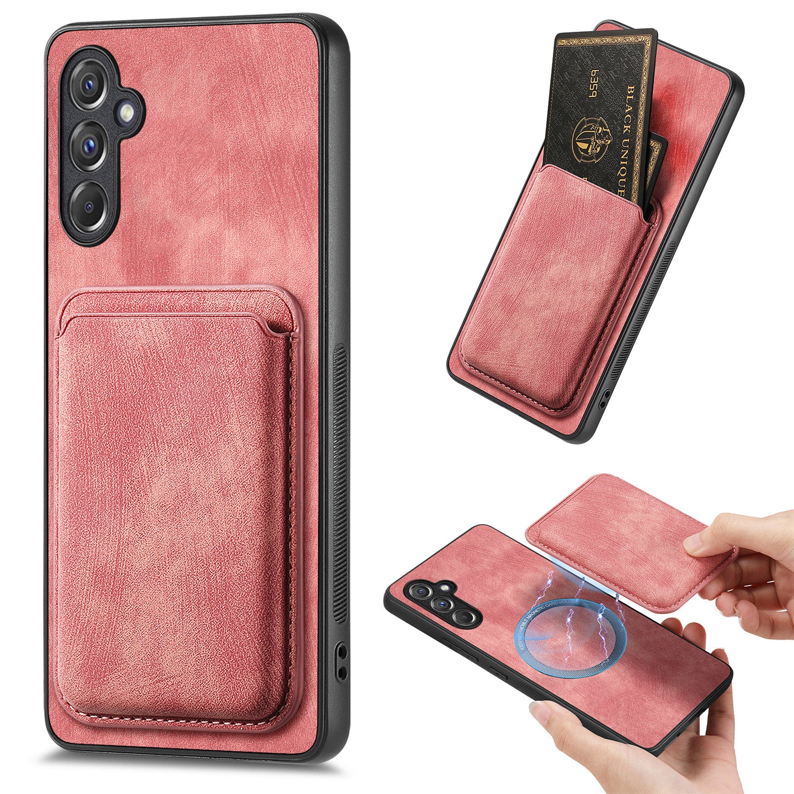 D12 For Samsung Galaxy A14 4G / 5G Case Leather+TPU Magnetic Detachable Phone Cover