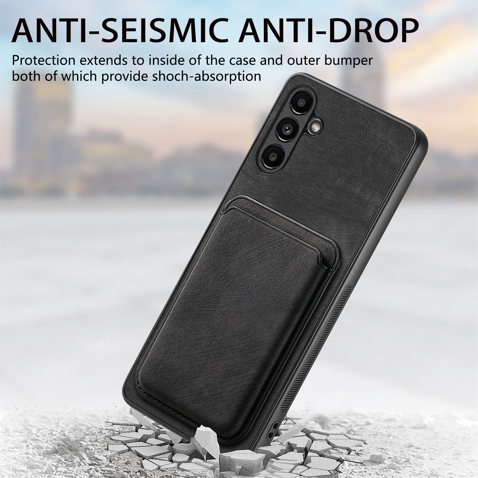 D12 For Samsung Galaxy A05s 4G Case with Card Holder Leather+TPU Detachable 2 in 1 Phone Cover