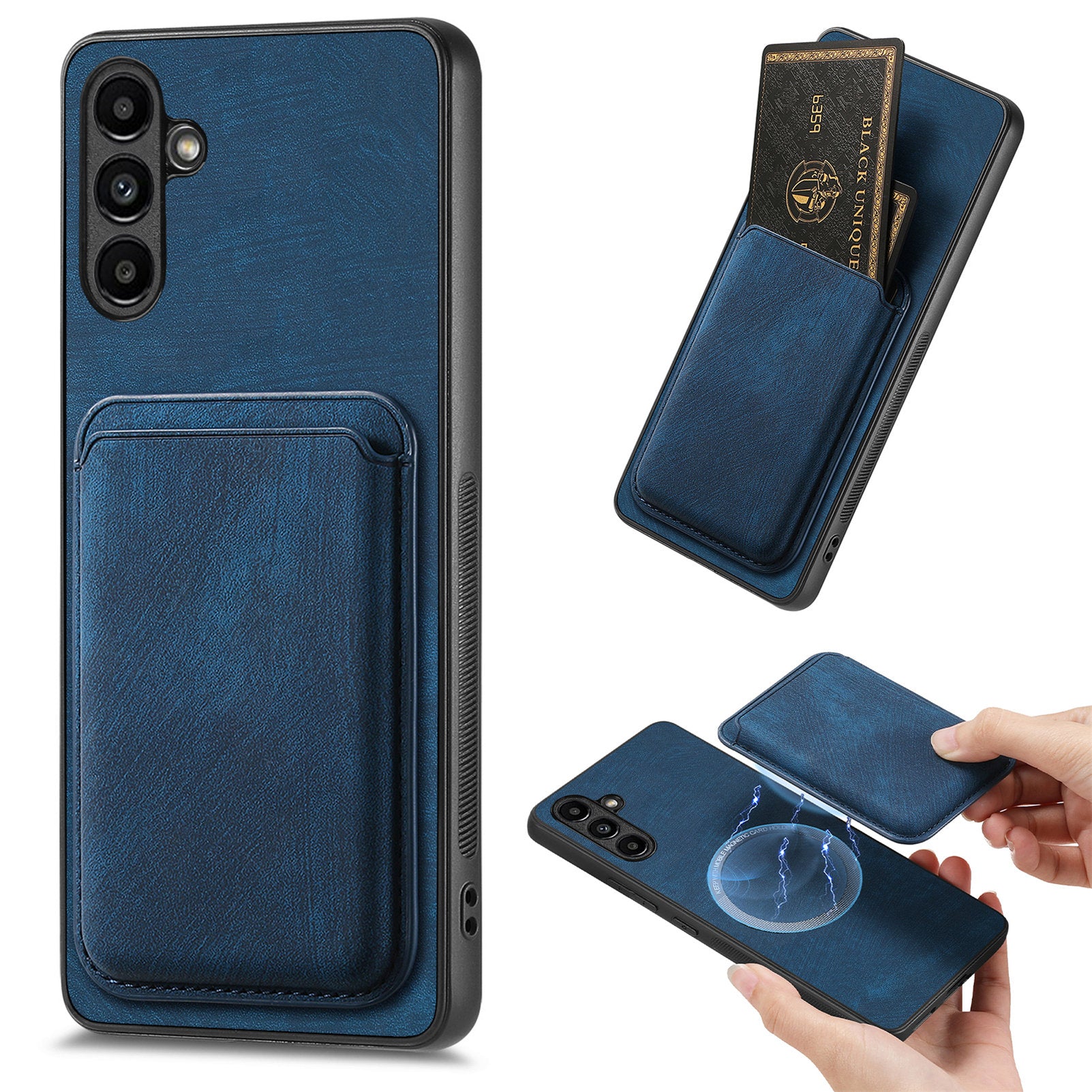 D12 For Samsung Galaxy A05s 4G Case with Card Holder Leather+TPU Detachable 2 in 1 Phone Cover