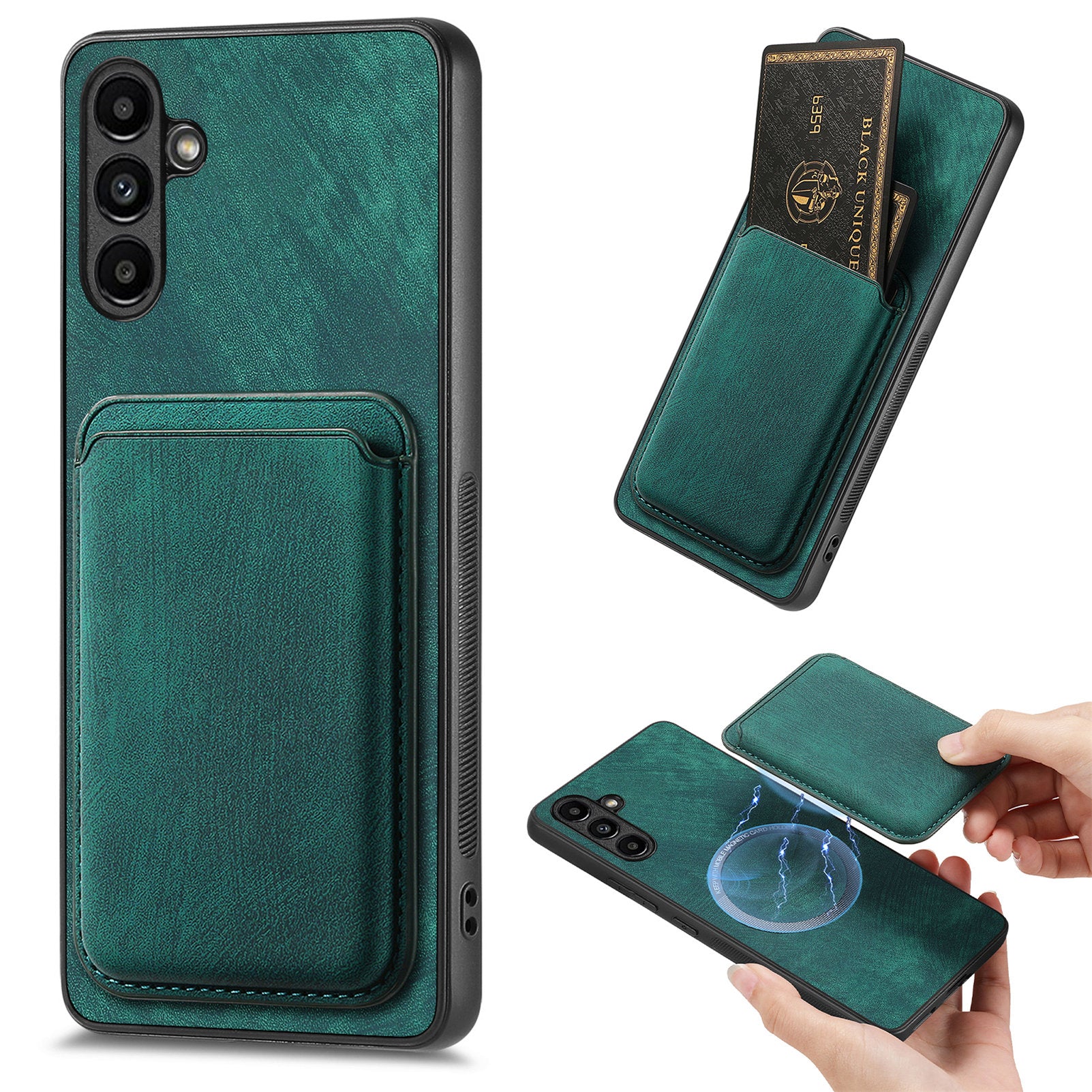 D12 For Samsung Galaxy A05s 4G Case with Card Holder Leather+TPU Detachable 2 in 1 Phone Cover