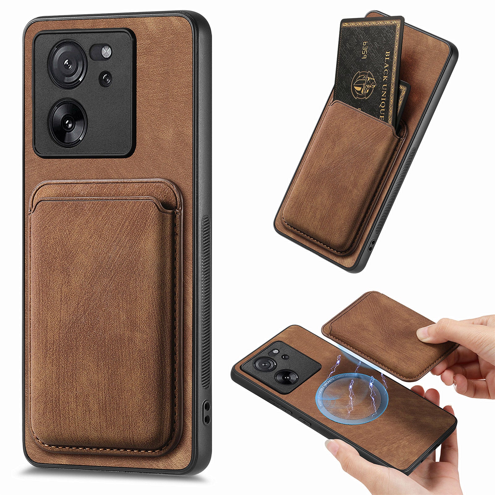 D12 For Xiaomi 13T / 13T Pro / Redmi K60 Ultra Case Magnetic Detachable Retro Leather Back Cover