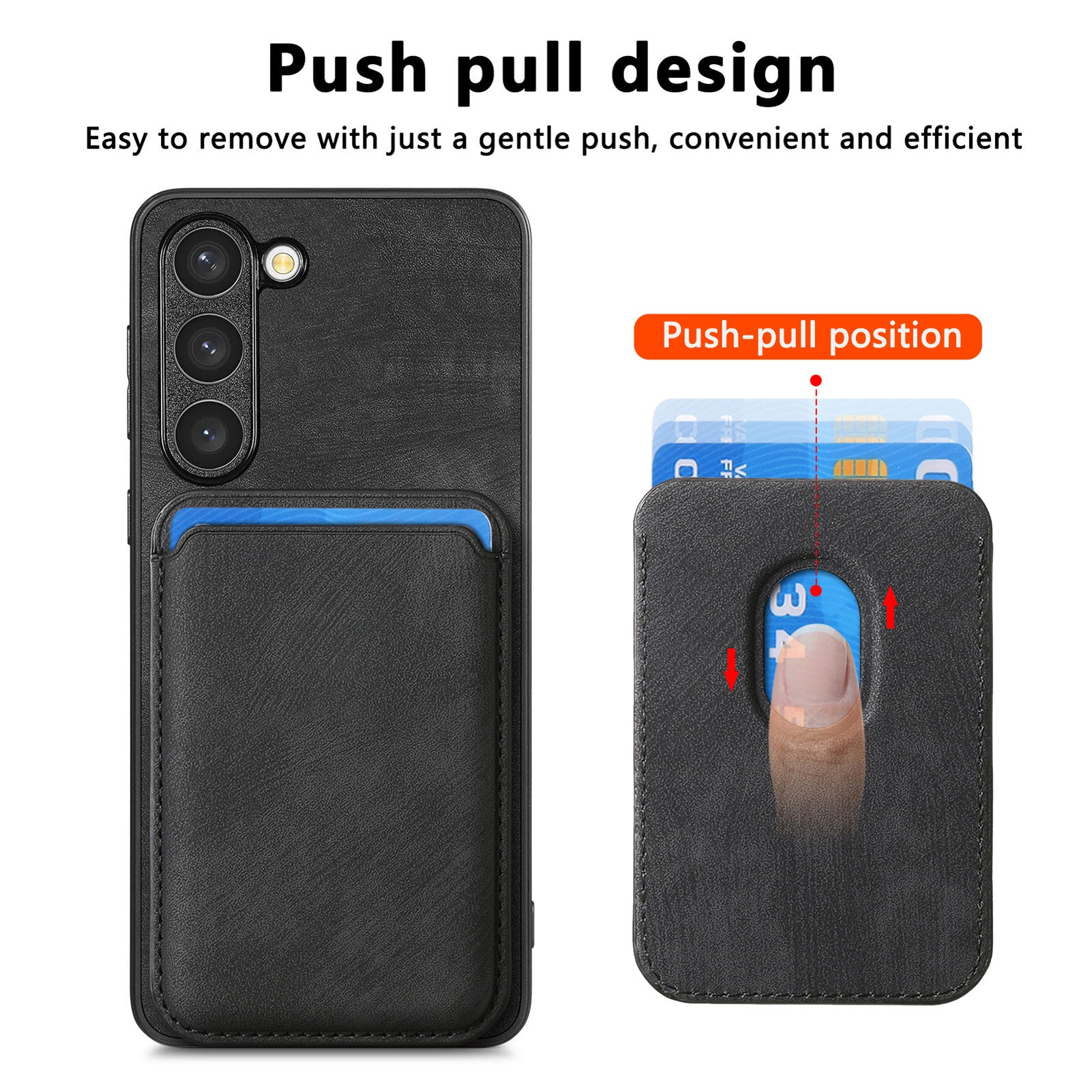D12 For Samsung Galaxy S23 Case Magnetic Detachable Card Slots PU Leather Phone Cover
