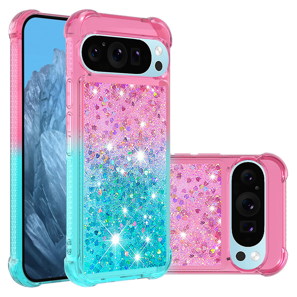 YB Quicksand Series-3 for Google Pixel 9 Pro Case Anti-drop Quicksand TPU Phone Cover