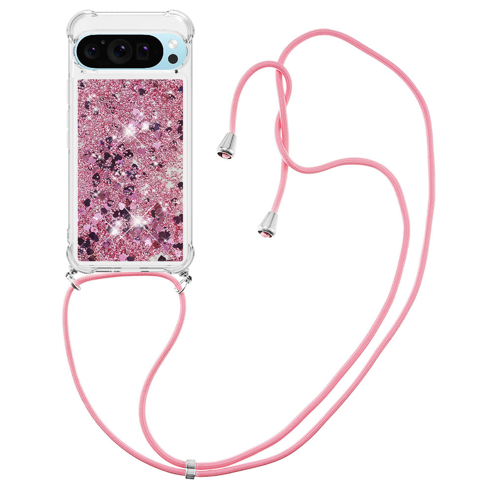 YB Quicksand Series-4 For Google Pixel 9 Pro Case Floating Sequins Liquid TPU Phone Cover