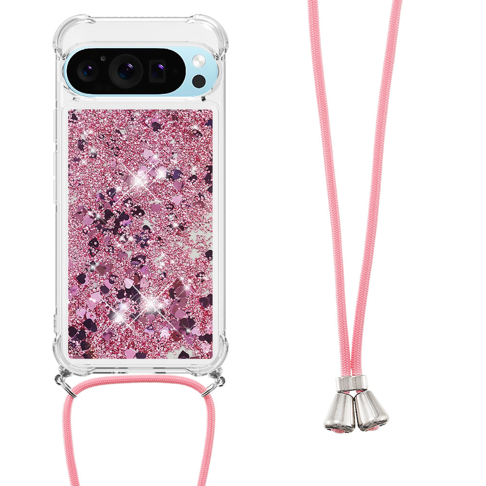 YB Quicksand Series-4 For Google Pixel 9 Pro Case Floating Sequins Liquid TPU Phone Cover