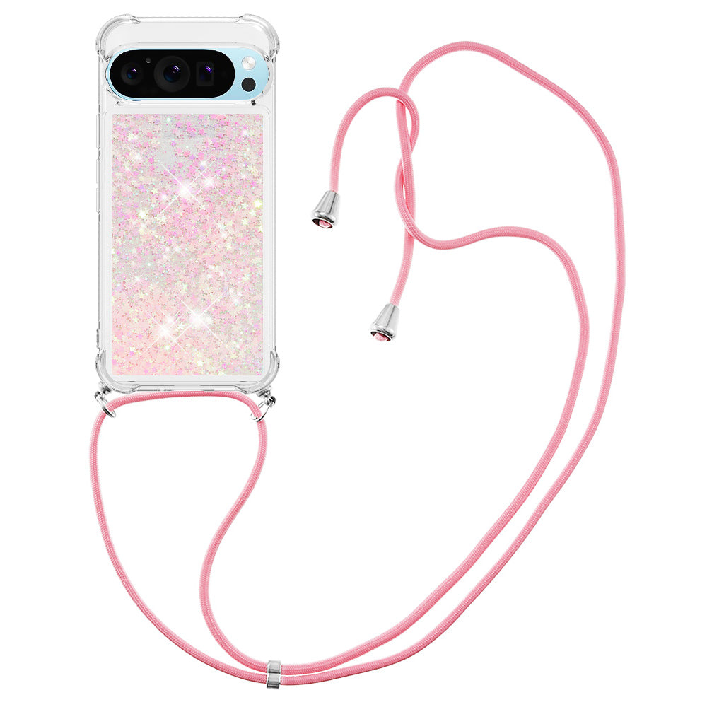 YB Quicksand Series-4 For Google Pixel 9 Pro Case Floating Sequins Liquid TPU Phone Cover