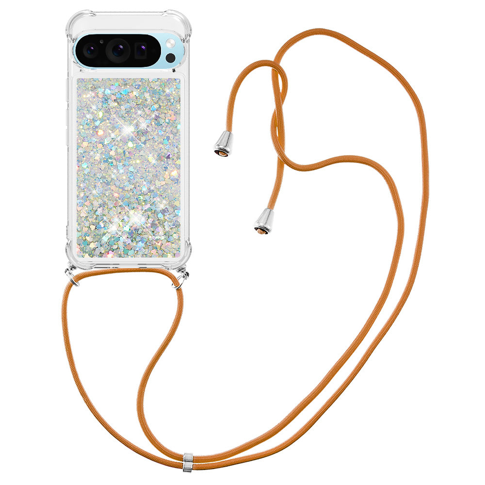 YB Quicksand Series-4 For Google Pixel 9 Pro Case Floating Sequins Liquid TPU Phone Cover
