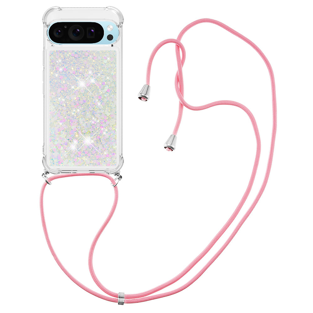 YB Quicksand Series-4 For Google Pixel 9 Pro Case Floating Sequins Liquid TPU Phone Cover