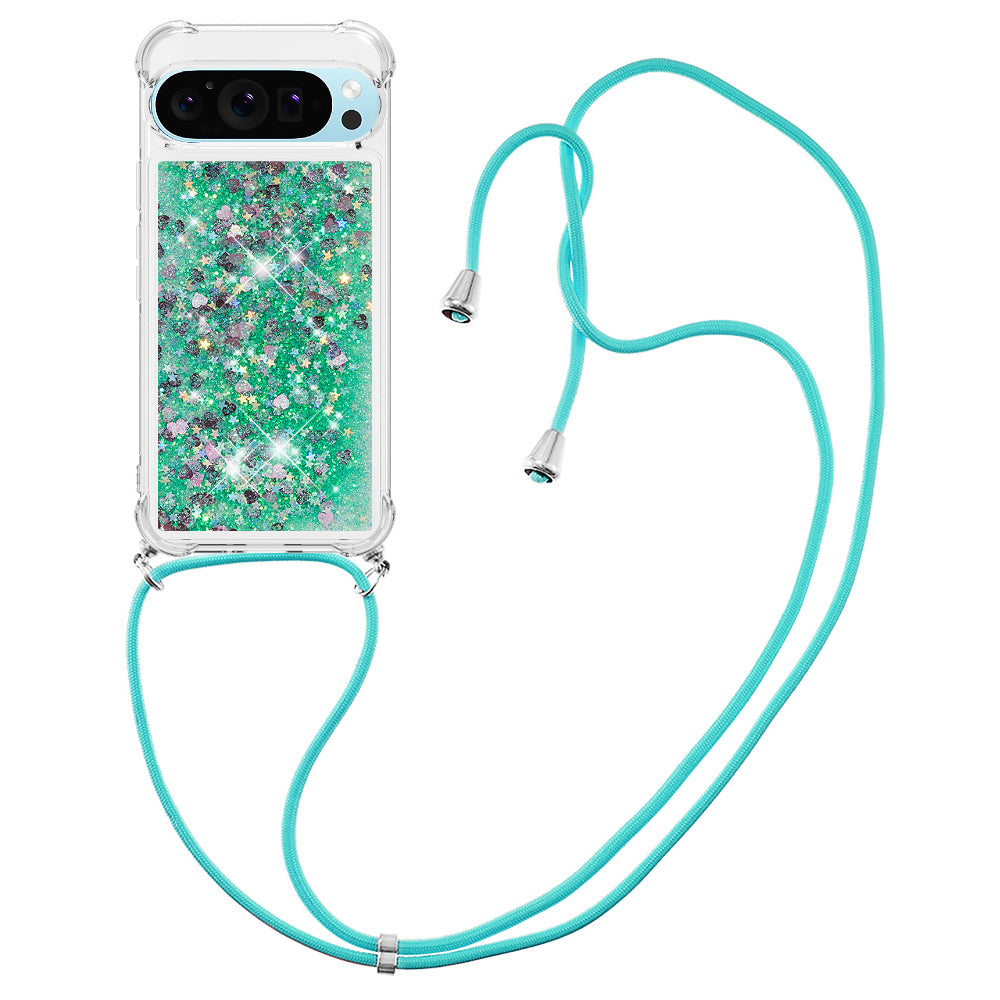 YB Quicksand Series-4 For Google Pixel 9 Pro Case Floating Sequins Liquid TPU Phone Cover