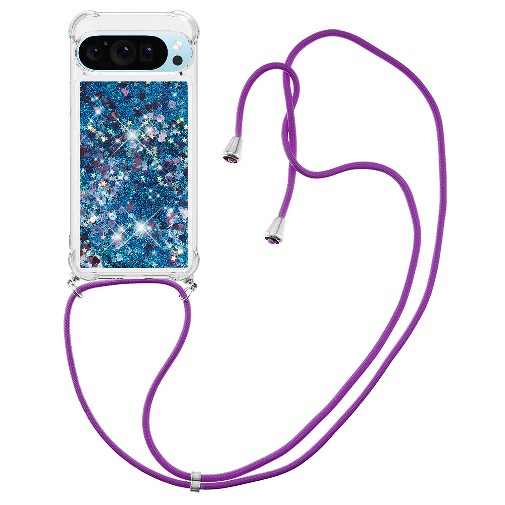 YB Quicksand Series-4 For Google Pixel 9 Pro Case Floating Sequins Liquid TPU Phone Cover
