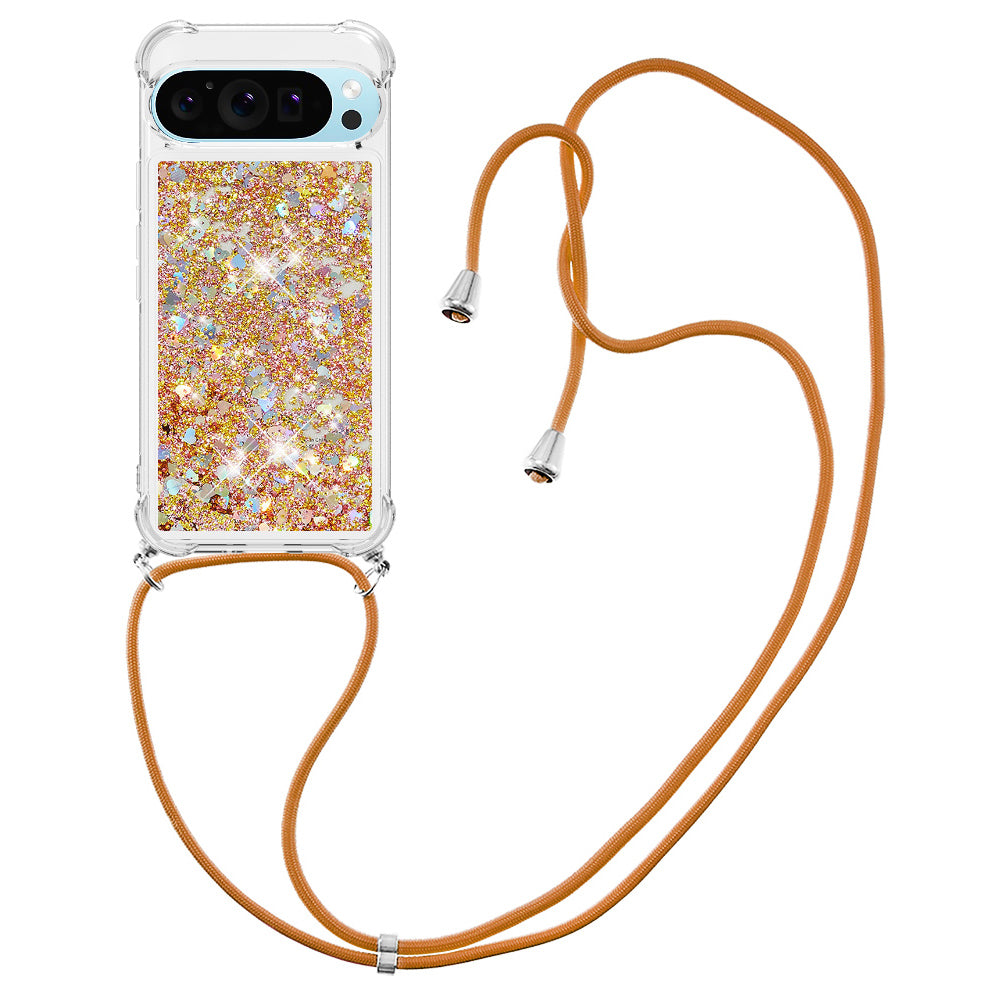 YB Quicksand Series-4 For Google Pixel 9 Pro Case Floating Sequins Liquid TPU Phone Cover