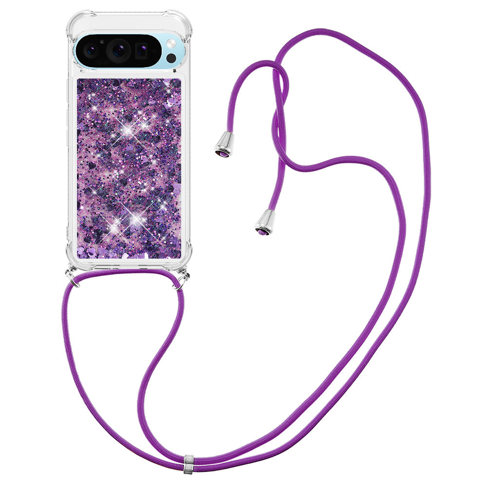 YB Quicksand Series-4 For Google Pixel 9 Pro Case Floating Sequins Liquid TPU Phone Cover