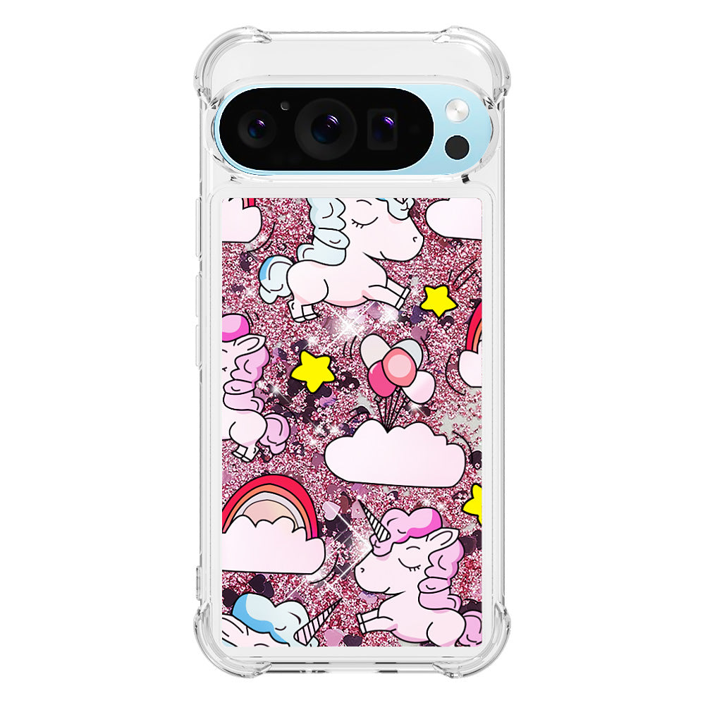 YB Quicksand Series-2 For Google Pixel 9 Pro Case Liquid Quicksand Pattern TPU Phone Cover