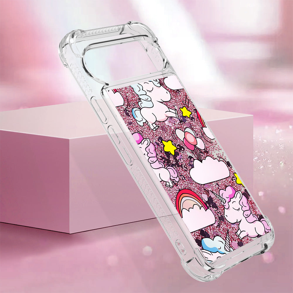 YB Quicksand Series-2 For Google Pixel 9 Pro Case Liquid Quicksand Pattern TPU Phone Cover