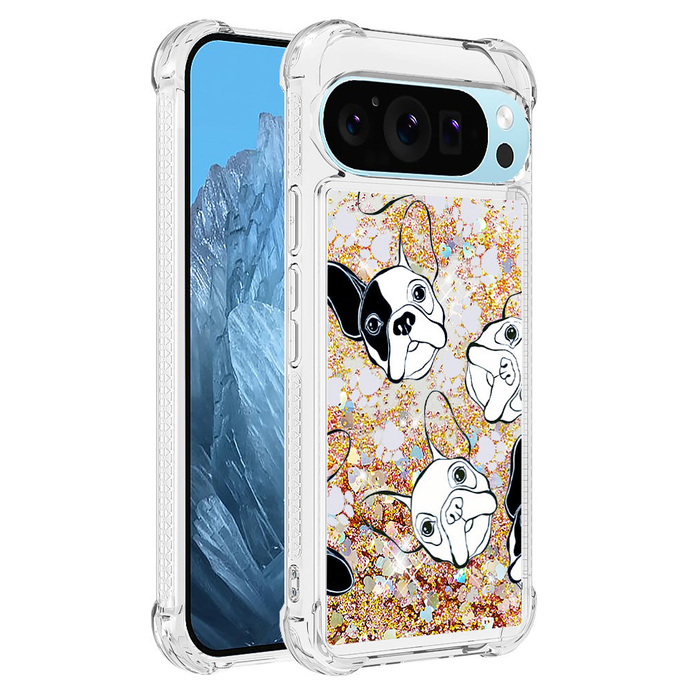 YB Quicksand Series-2 For Google Pixel 9 Pro Case Liquid Quicksand Pattern TPU Phone Cover
