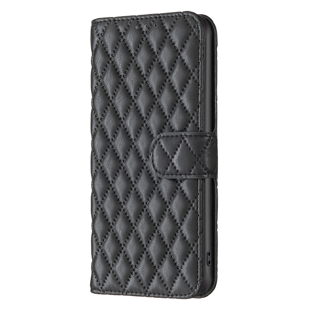 BINFEN COLOR BF Style-14 For Sony Xperia 1 VI Frosted Case Rhombus Grid Wallet Phone Cover