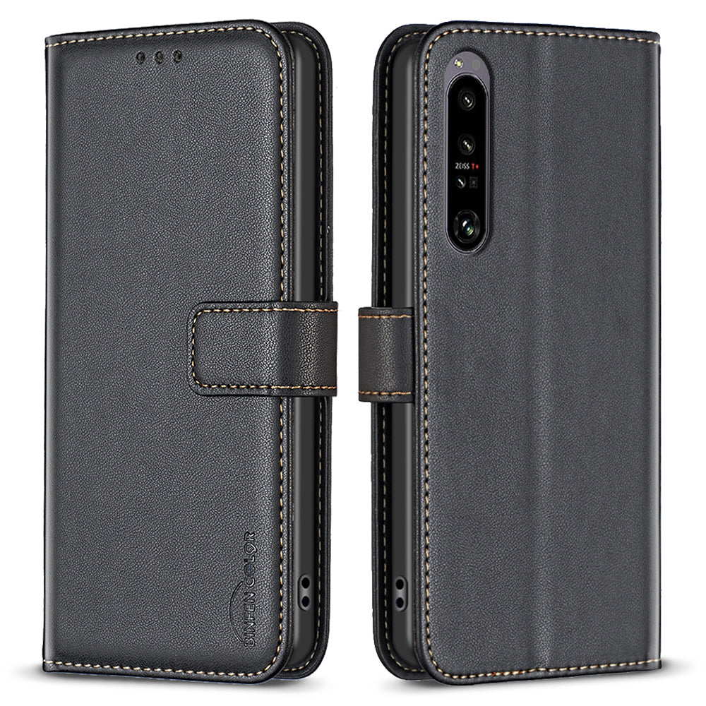 BINFEN COLOR BF17 For Sony Xperia 1 VI Magnetic Phone Case Leather Flip Stand Cover
