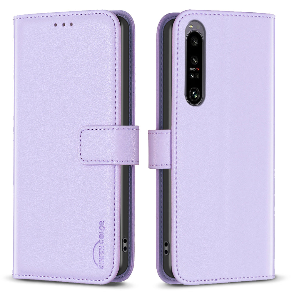 BINFEN COLOR BF17 For Sony Xperia 1 VI Magnetic Phone Case Leather Flip Stand Cover